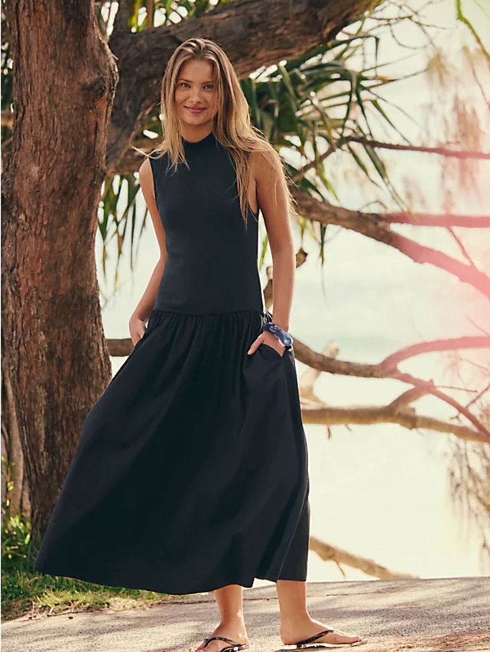 NWT Free People Pepita Midi Color: Black